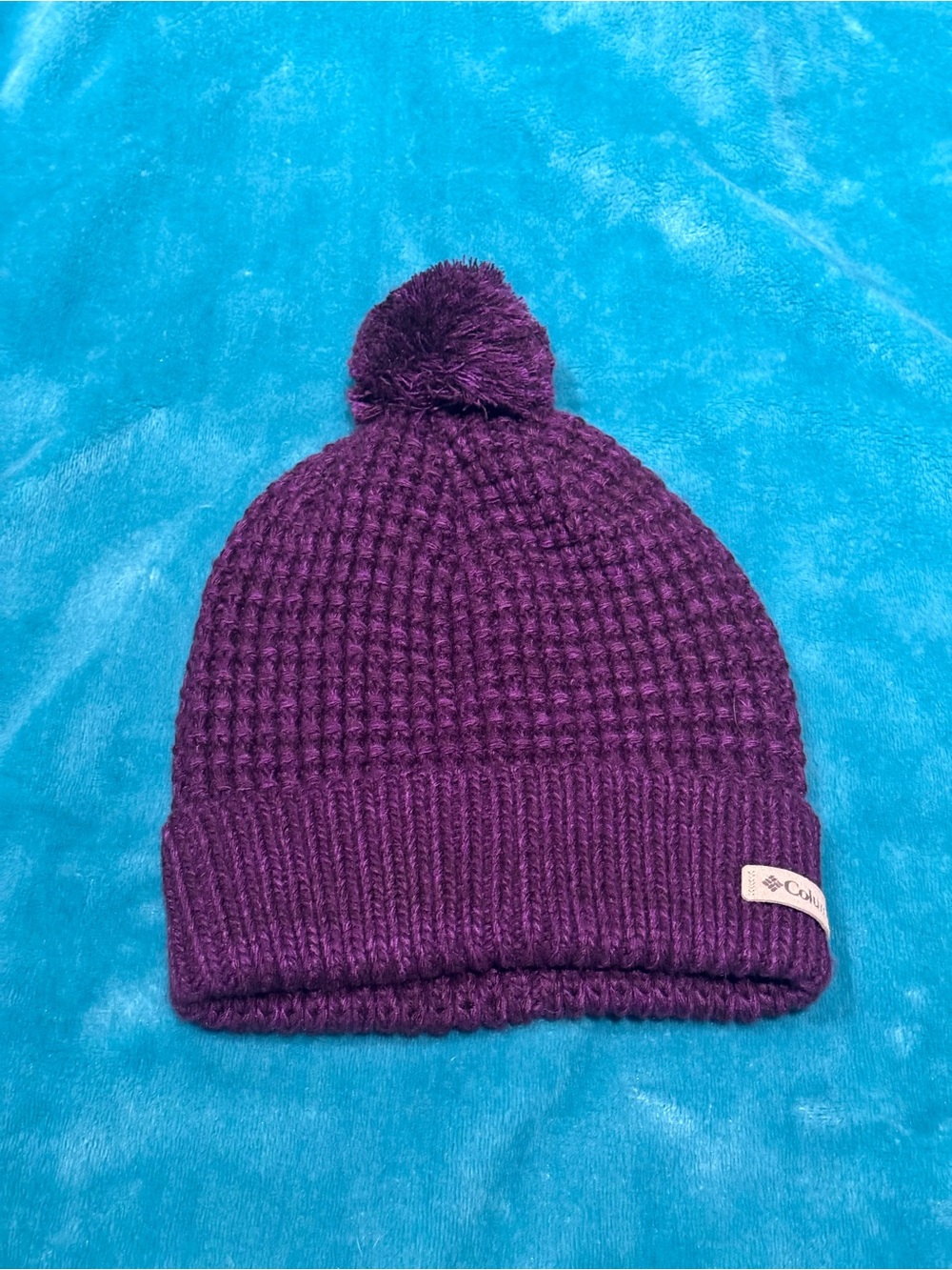 NWOT Columbia Purple Pom Knit Beanie